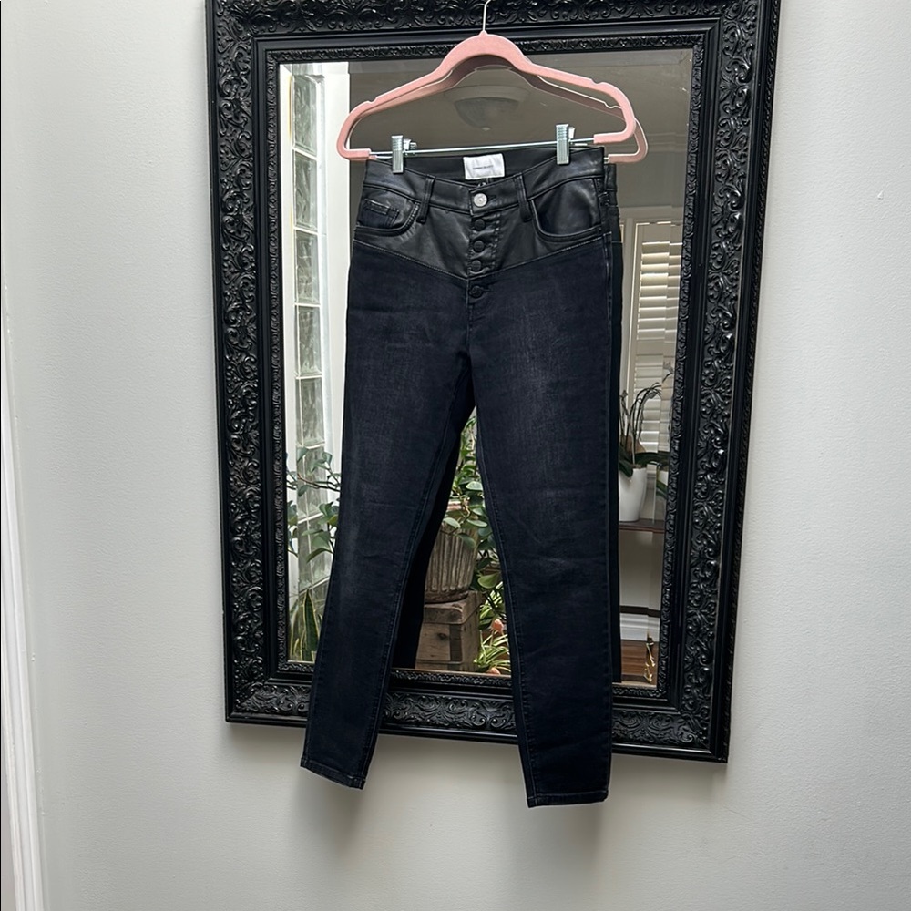 Current Elliott Black Fuzed Black Faux Leather